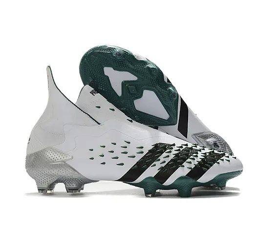 Бутсы Adidas Predator Freak+ FG бело-зеленые