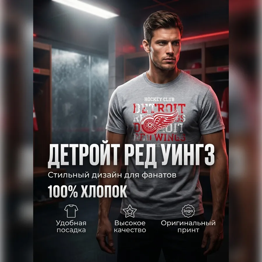 Футболка Детройт серая 2025