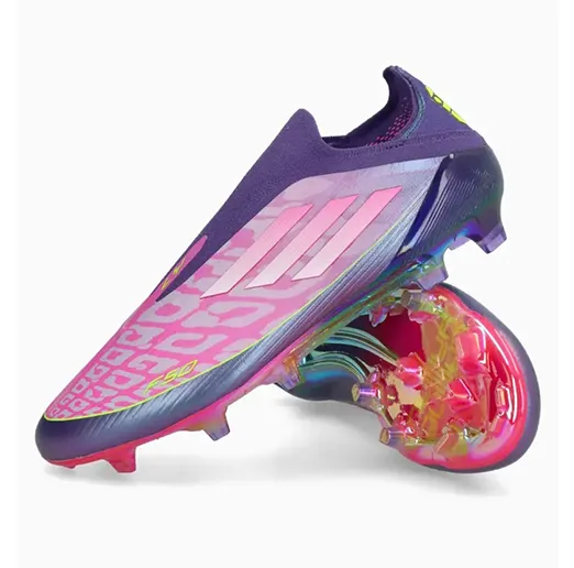 Бутсы ADIDAS F50 Elite FG LAMINE YAMAL BTS23 без шнурков фиолетовые