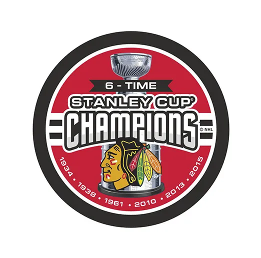 Шайба НХЛ Champions 6-Time Stanley Cup Chicago 1-ст.