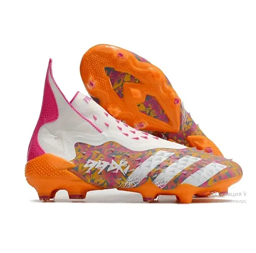 Бутсы Adidas Predator Freak+ FG оранжево-розовые
