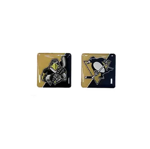 Наклейки на телефон логотип+талисман ХК Pittsburgh Penguins