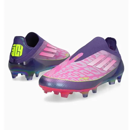 Бутсы ADIDAS F50 Elite FG LAMINE YAMAL BTS23 без шнурков фиолетовые