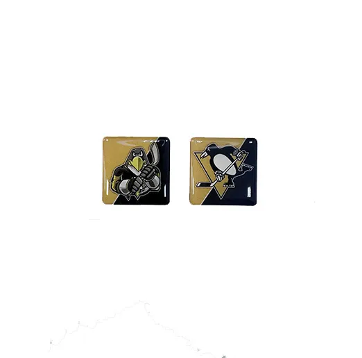 Наклейки на телефон логотип+талисман ХК Pittsburgh Penguins