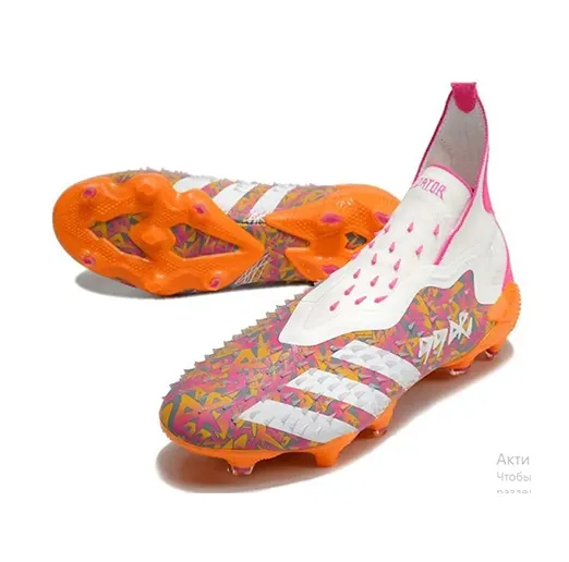 Бутсы Adidas Predator Freak+ FG оранжево-розовые