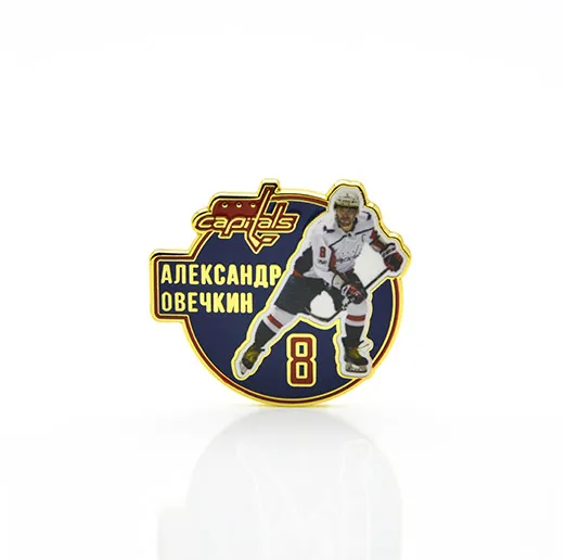Значок НХЛ Звезда NHL Александр Овечкин №8 белый