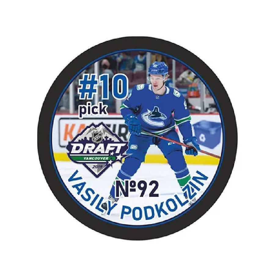 Шайба Игрок НХЛ PODKOLZIN Ванкувер Pick #10 DRAFT 2019 1-ст.