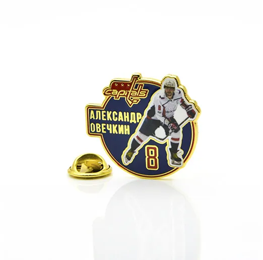 Значок НХЛ Звезда NHL Александр Овечкин №8 белый