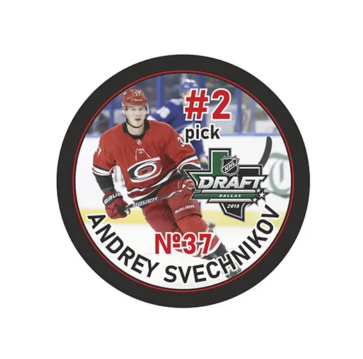 Шайба Игрок НХЛ ANDREY SVECHNIKOV Каролина Pick #2 DRAFT 2018 1-ст.