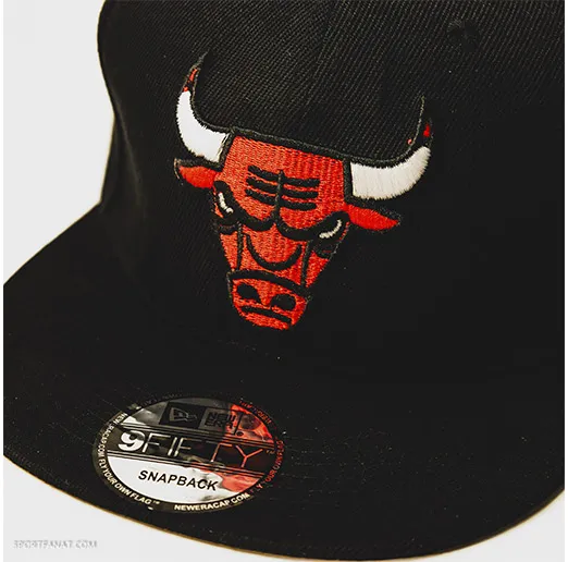 Бейсболка НБА Чикаго Буллз New Era 09 Snapback черная, 56-60