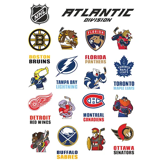 Набор UF DTF наклеек "Atlantic division" (13*18 см)