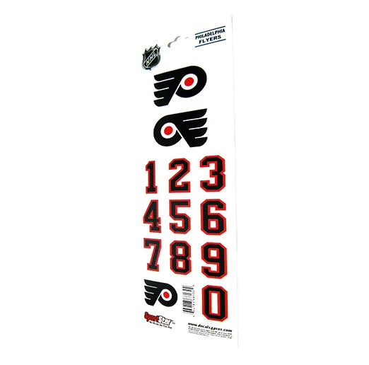 Наклейки на шлем Philadelphia Flyers черные цифры