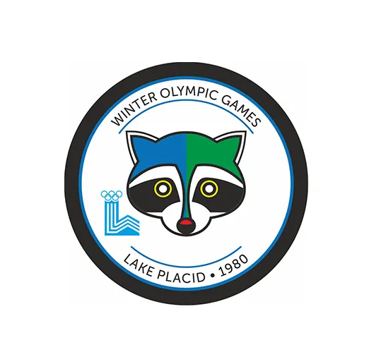 Шайба ОИ 1980 LAKE PLACID Енот WINTER OLYMPIC GAMES 1-ст.