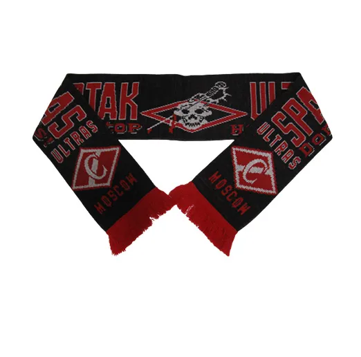 Шарф Спартак Ultras Череп черно-красный акриловый SCF1012