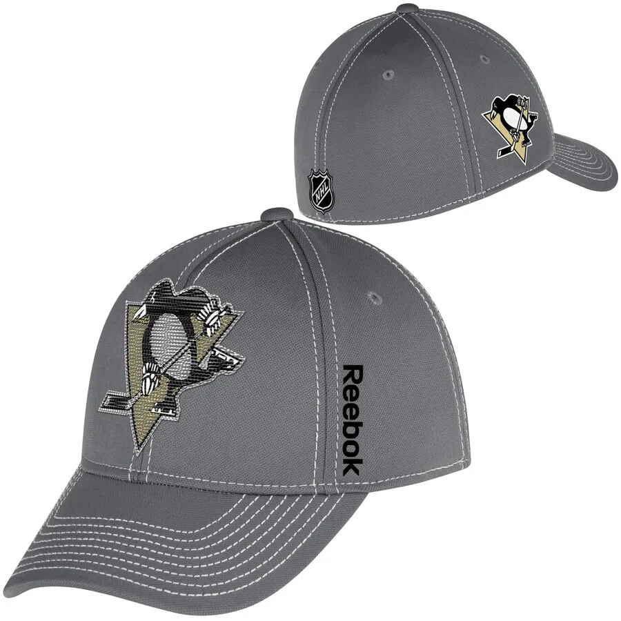 Бейсболка Pittsburgh Penguins Reebok Gray Center Ice Flex Hat