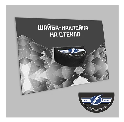 Наклейка-шайба на стекло Tampa Bay Lightning