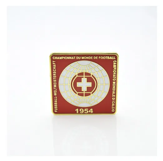 Значок чемпионат мира по футболу 1954 (Швейцария) эмблема красная