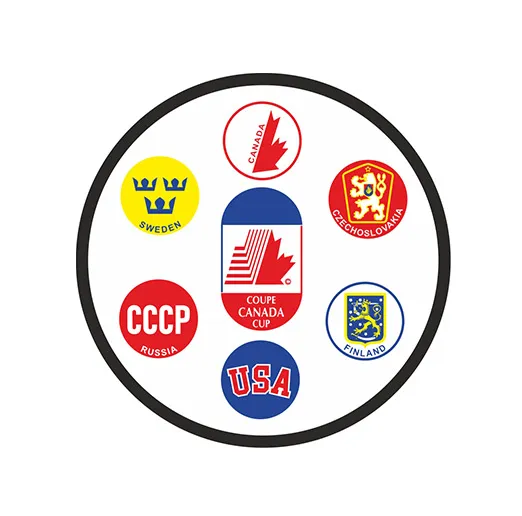 Шайба COUPE CANADA с лого 6 стран 1-ст.