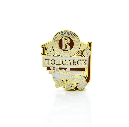 Значок Витязь Коньки и клюшка белая планка