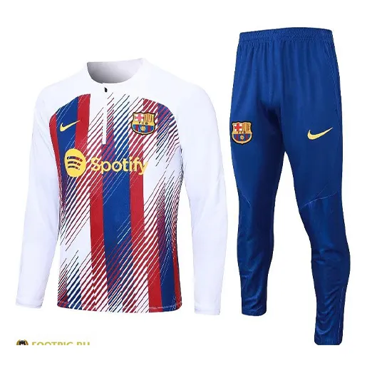Костюм тренировочный FC Barcelona бело-сине-гранатовый